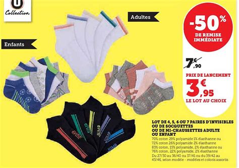 Promo Lot De Ou Paires D Invisibles Ou De Socquettes Ou De Mi