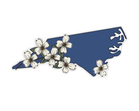 North Carolina Dogwood Vinyl Sticker North Carolina Sticker | Etsy