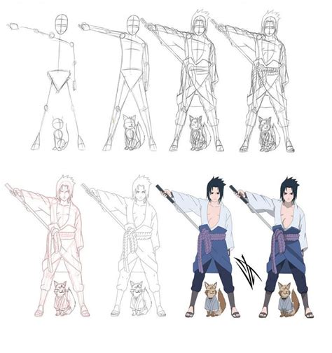 Step By Step Uchiha Sasuke By Johnny Wolf Anime Drawings Tutorials