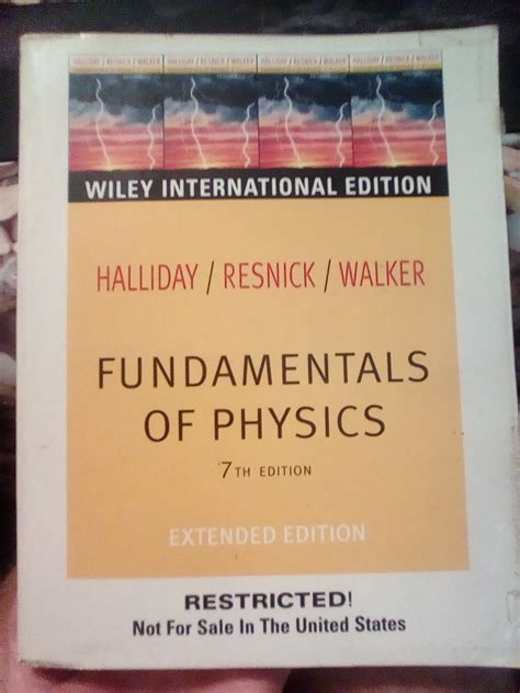 Fundamentals Of Physics 7th Extended Edition WILEY Halliday