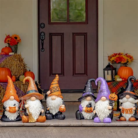 The Hobgoblins Set Of 6 Assorted Halloween Garden Gnomes