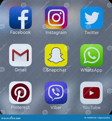 Apple IPhone 7 with Icons of Social Media Facebook, Instagram, Twitter