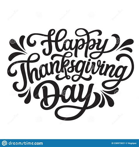 Happy Thanksgiving Day Lettering Stock Vector Illustration Of Text