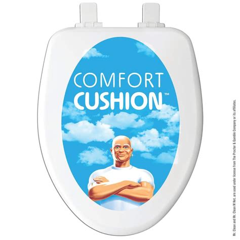 Bemis Comfort Cushion With Mr Clean Elongated Front Toilet Seat In