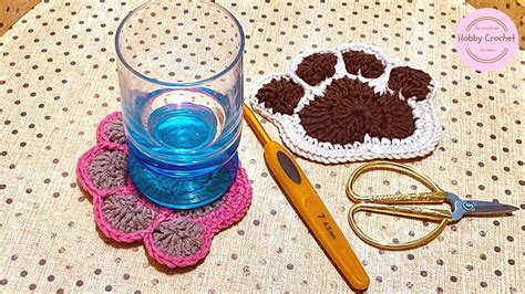 Huella posavasos a crochet paso a paso Versión Diestra YouTube