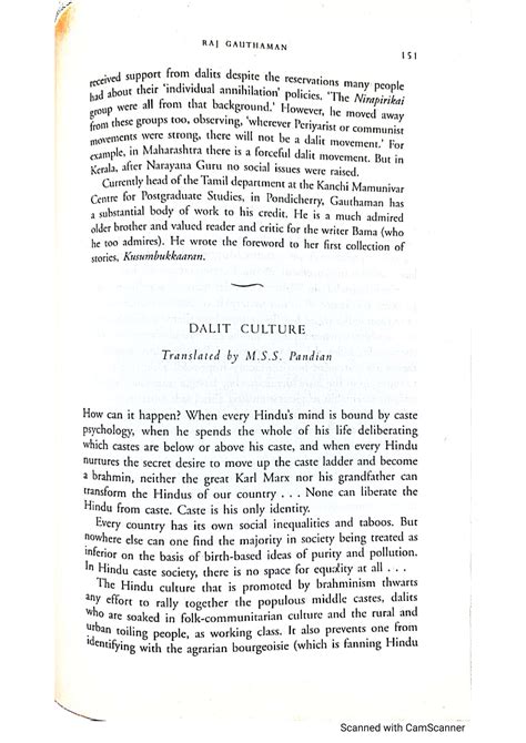 05c Raj Gauthaman - 'Dalit Culture' in No Alphabet in Sight, pp. 151-157 - Studocu