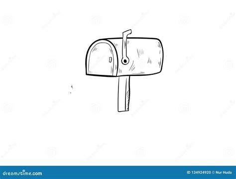 Mailbox Doodle Icon Vector With Simple Stock Vector Illustration Of