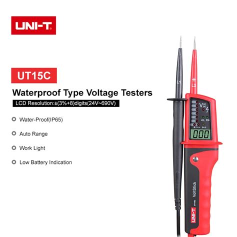 Uni T Ut C Waterproof Digital Voltage Meter V V Ac Dc Testers Lcd