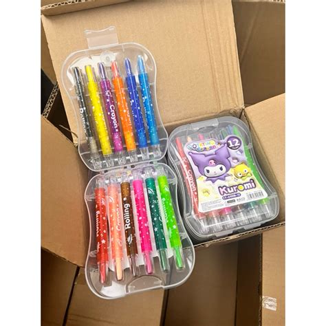 mata kuromi sanrio swivel crayonanti broken twist crayon  toxic