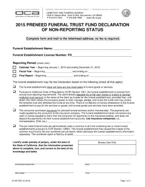 Fillable Online Cfb Ca 2002 Endowment Care Fund And Special Care Fund