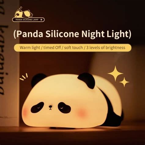 Panda Veilleuse Led En Silicone Avec Capteur Tactile Pour Enfant Lampe