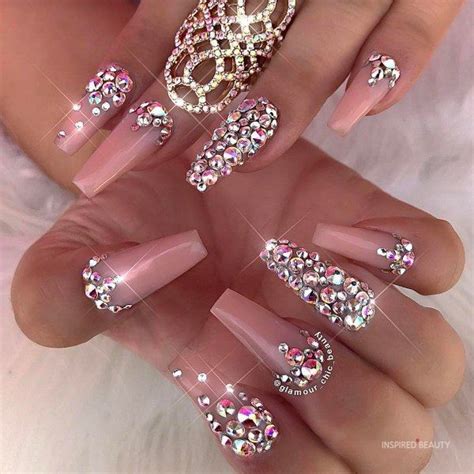 38 Stunning Coffin Nails With Diamonds Inspired Beauty Rhinestone