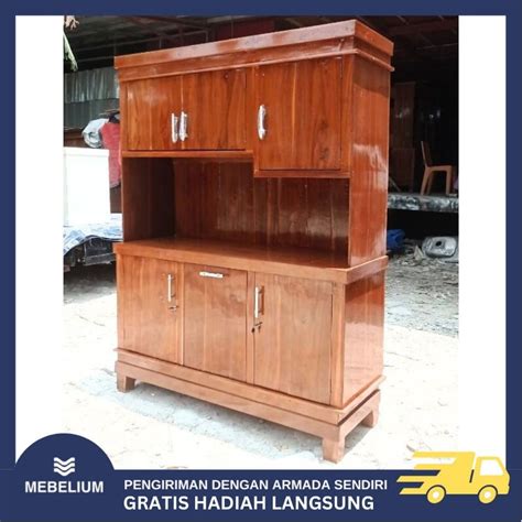 Jual Ori Lemari Dapur Jati 3 Pintu Lemari Sayur Rak Piring Kitchen