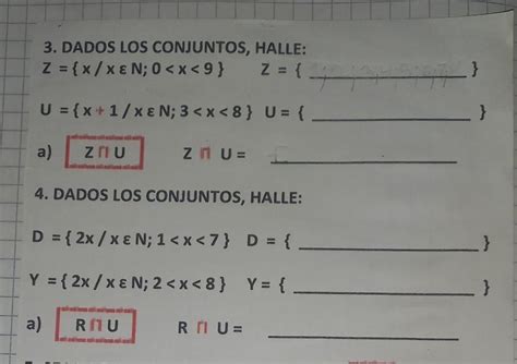 Dados Los Conjuntos Halle Brainly Lat