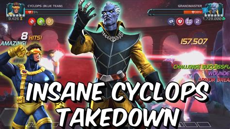 Insane Cyclops Grandmaster Final Boss Takedown 7 Revives Used Marvel Contest Of Champions