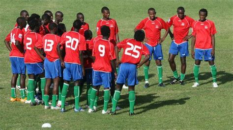 The Gambia national football team , nicknamed The Scorpions , is the ...