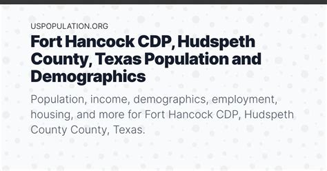 Fort Hancock CDP, Hudspeth County, Texas Population | Income ...