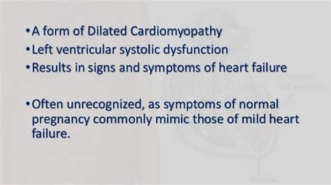 Cardiomyopathy In Pregnancy