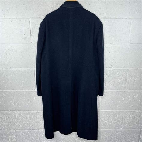 Moorcroft Menswear Wool Cashmere Long Overcoat Navy Size Ebay