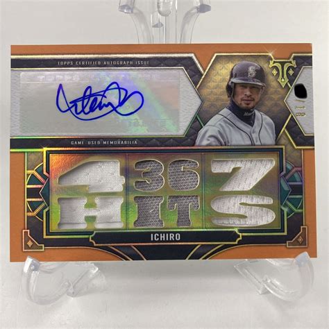 1円スタート 限定18枚 直筆サイン イチロー Topps 2022 Triple Threads Ichiro Autograph