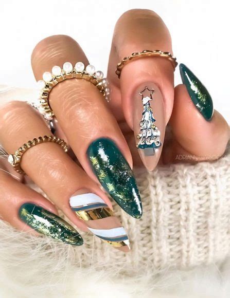 Pretty Festive Nail Colours Designs Green Christmas Nails