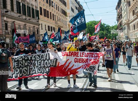 Roma Italia 01st June 2024 Manifestazione Contro Il Governo Di