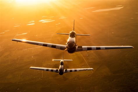 Couple A Mustangs Out For A Sunset Run P51 Mustang Mustang