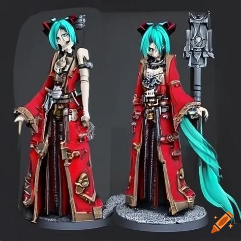 Warhammer 40k Tech Priest Explorator Combined With Hatsune Miku In