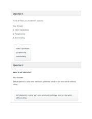 Module Quiz Avoiding Plagiarism Exercise Docx Course Hero