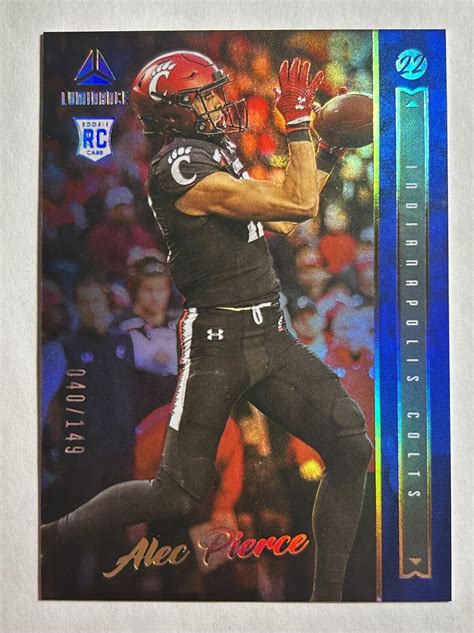 2022 Panini Luminance Rookie Blue 149 Alec Pierce 124 Rookie RC EBay