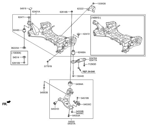 2013 Hyundai Santa Fe Sport Front Suspension Crossmember