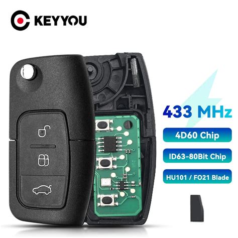 Keyyou Llave De Control Remoto Plegable Para Ford Focus Fiesta