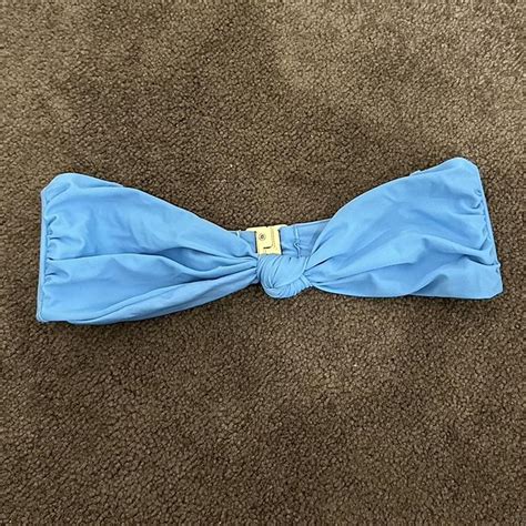 Glassons Blue Strapless Bikini Top Size Au Depop