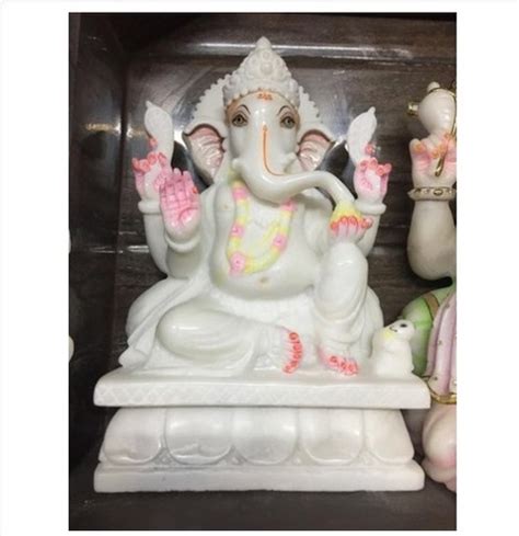 Eco Friendly 7 Feet White Marble Lord Ganesh Statue At Best Price In