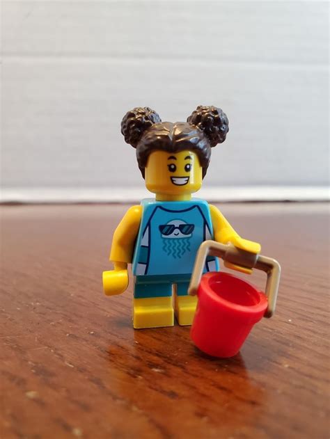 lego girl jellyfish shirt beach swimsuit bucket pail sand