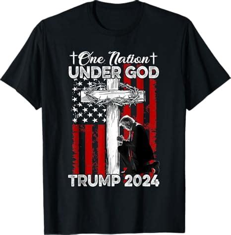 One Nation Under God Jesus American Flag Donald Trump T Shirt