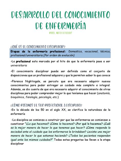 Desarrollo Del Conocimiento De Enfermería Pdf Enfermería Paradigma