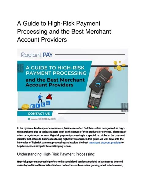 Ppt A Guide To High Risk Payment Processing And The Best Merchant