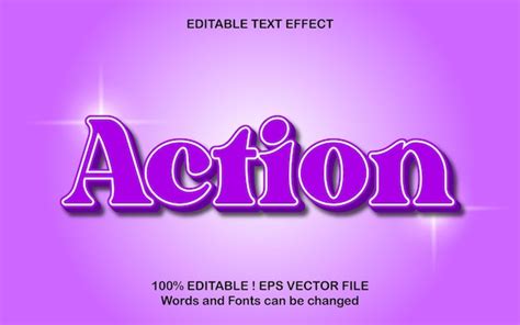 Effet De Texte 3D D Action EPS Vecteur Premium