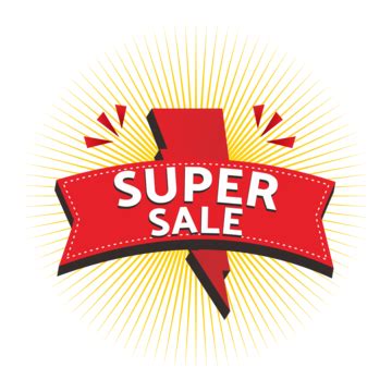 Super Sale Ribbon Banner Icon Super Sale Tag Ribbon Red Advertising