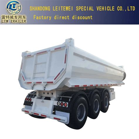 3 Axles 60 Tons 100 Tons Hydraulic Cylinder U Shape End Tipper Truck