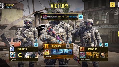 Codm Frontline Crash Multiplayer Victory St Place With