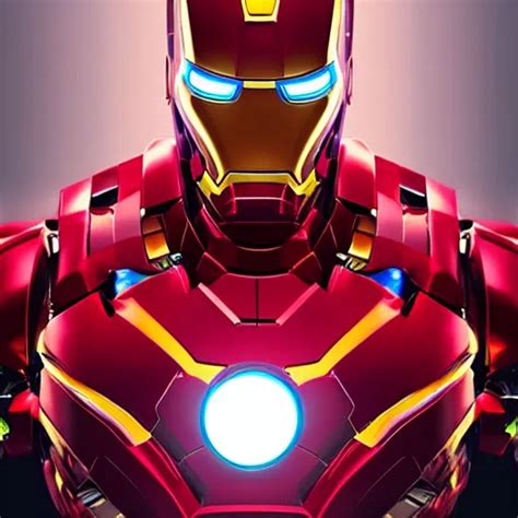 Portrait Of Iron Man Neon Art Trending On Stable Diffusion OpenArt