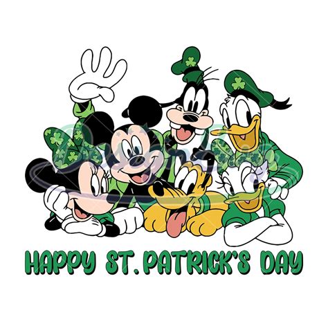 Mickey Friends Clover Happy Saint Patrick Day Svg Designsvg