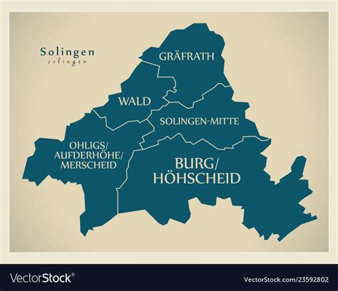 Modern city map - solingen germany Royalty Free Vector Image