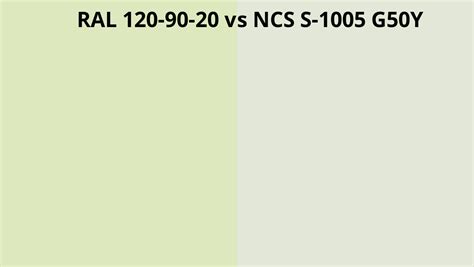 Ral 120 90 20 Vs Ncs S 1005 G50y Ral Colour Chart Uk