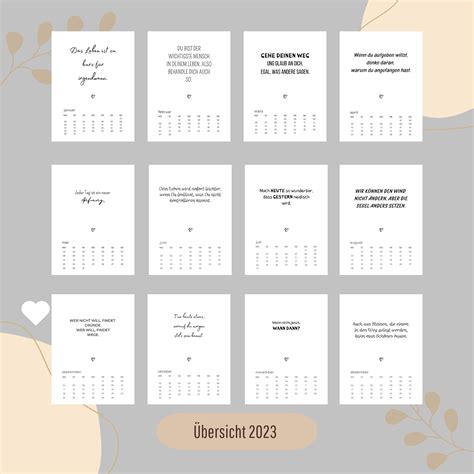 Tischkalender Postkartenkalender Kalender 2023 2024 Etsyde