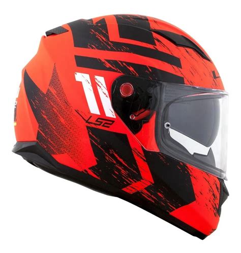 Capacete Ls Ff Stream Evo Hunter Laranja Fosco C Oculos