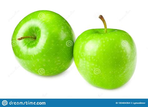 Green Apples Isolated On A White Background Stock Photo Image Of