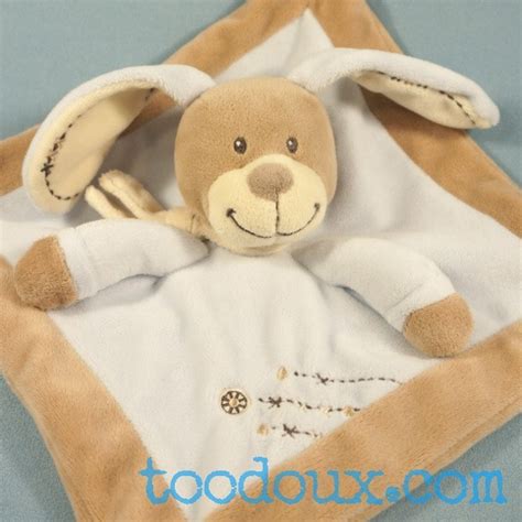 Toodoux Sp Cialiste En Sos Doudou Chien Nicotoy Bleu Et Beige Plat